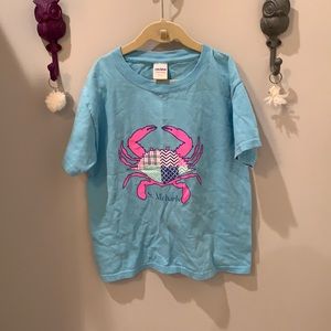 blue saint michaels crab tee